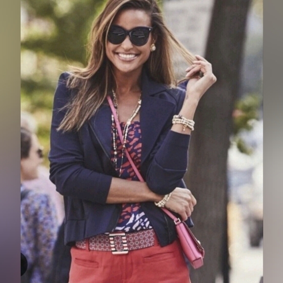 Cabi Chance Moto Jacket #5476 In Navy Blue | S - Picture 2 of 9